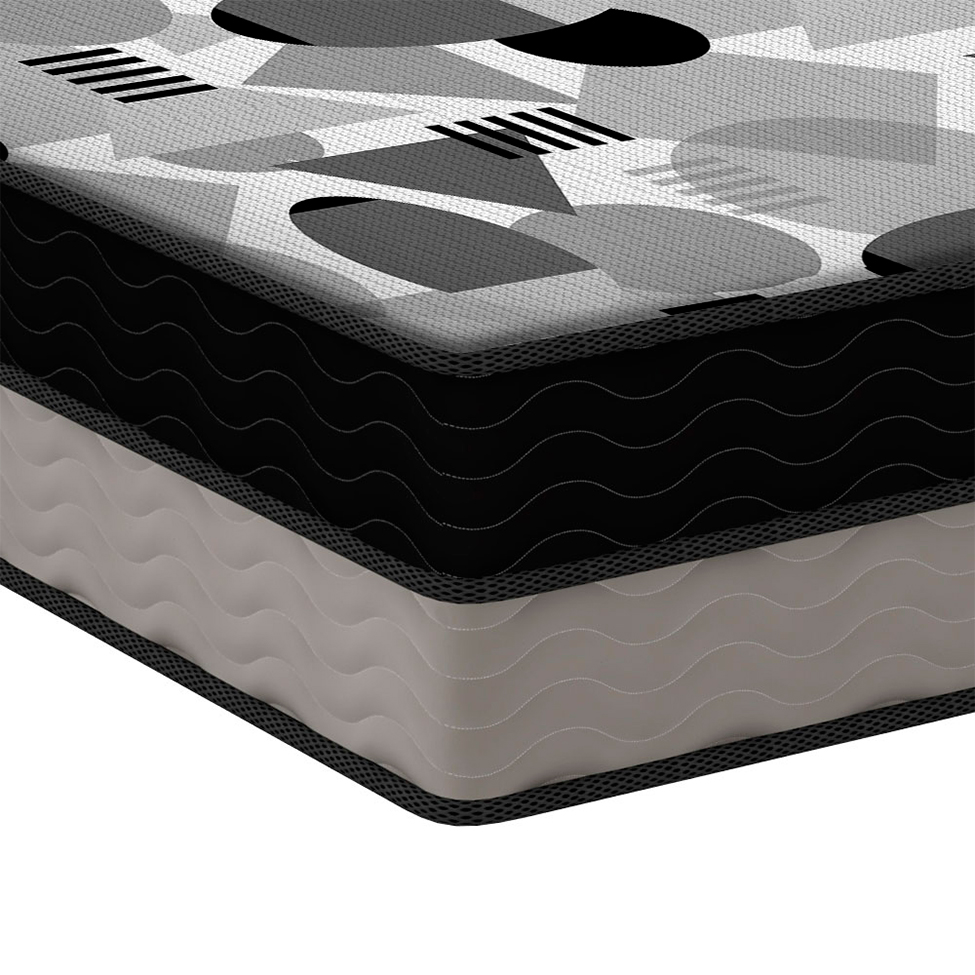 Colchão Viúva ISO Dupla Face (20x128x188) Cinza e Preto