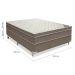 Conjunto Cama Box Cori com Colchão Casal Molas Ensacada Light (25x138x188) Bege