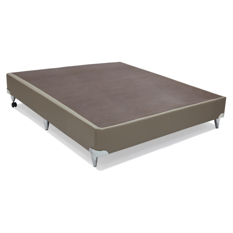 Conjunto Cama Box Cori com Colchão Casal Molas Ensacada Light (25x138x188) Bege
