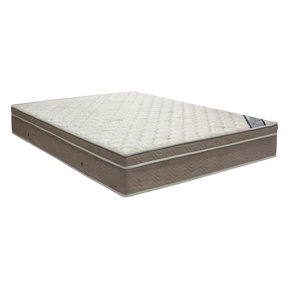 Conjunto Cama Box Cori com Colchão Casal Molas Ensacada Light (25x138x188) Bege