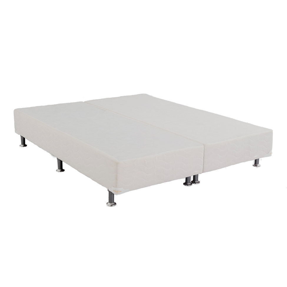 Conjunto Cama Box Light com Colchão King Molas Nanolastic Elegant (27x193x203) Bege