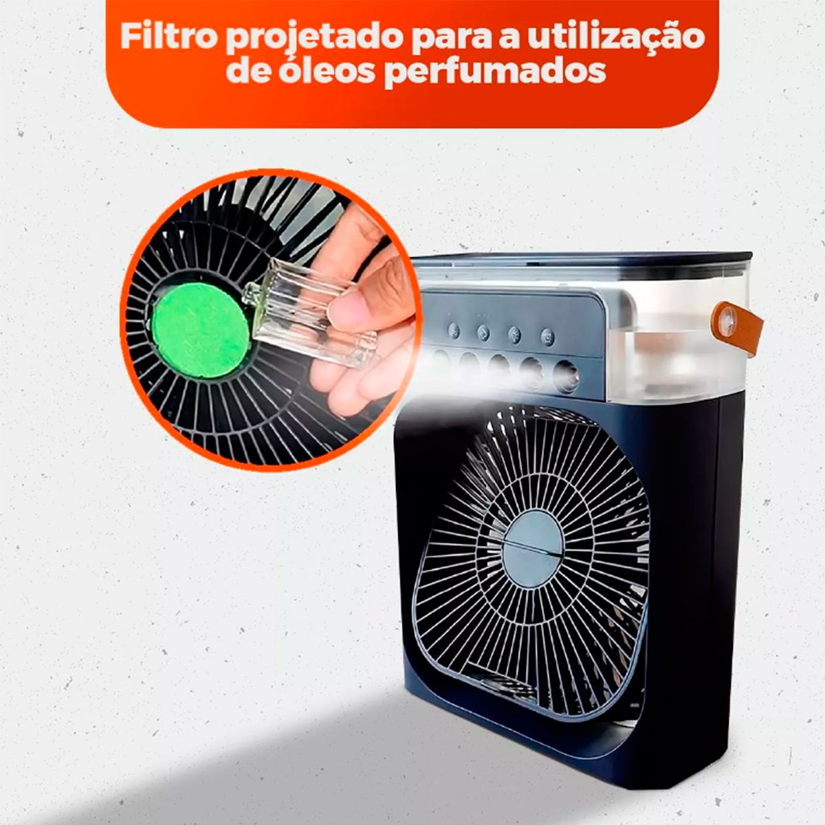 Mini Climatizador De Ar Com Reservatório Para Água E Gelo com Led Variado