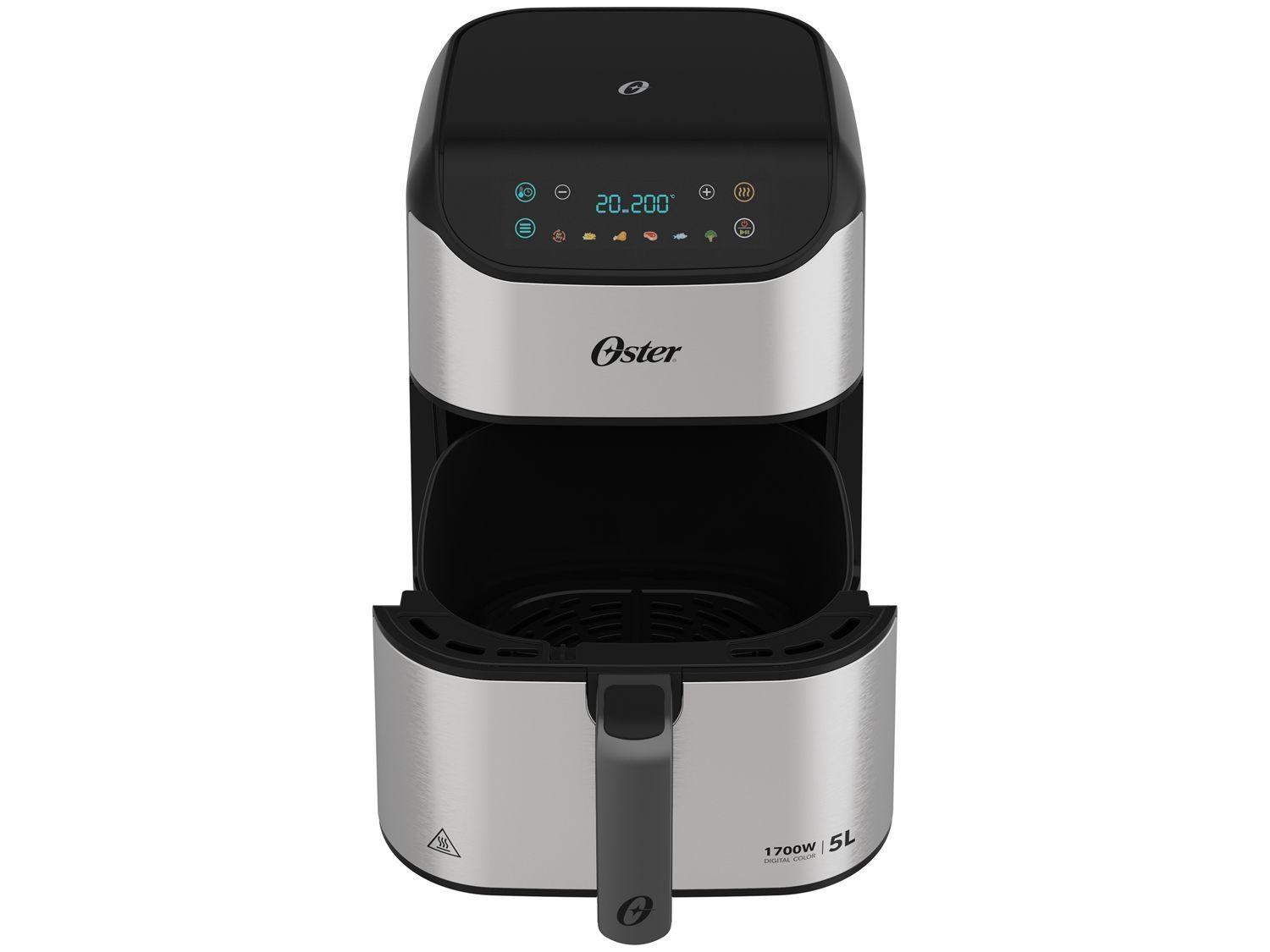 Air Fryer Oster OFRT930 Inox e Preto com Timer Inox 5L 110V