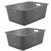 2 Caixas Organizadoras Grandes Organize Cestos Plásticos 40l Chumbo
