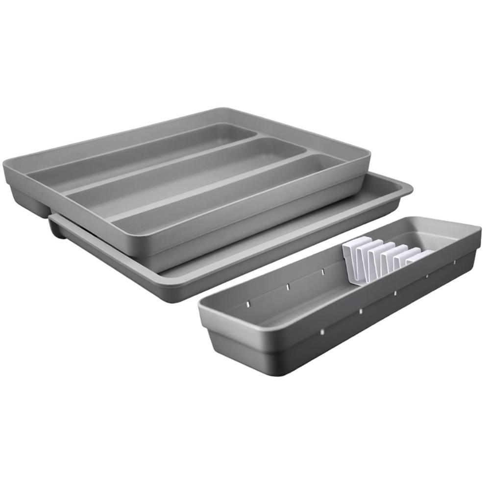 2 Organizador de Talheres Porta Talheres Gaveta Extensível P