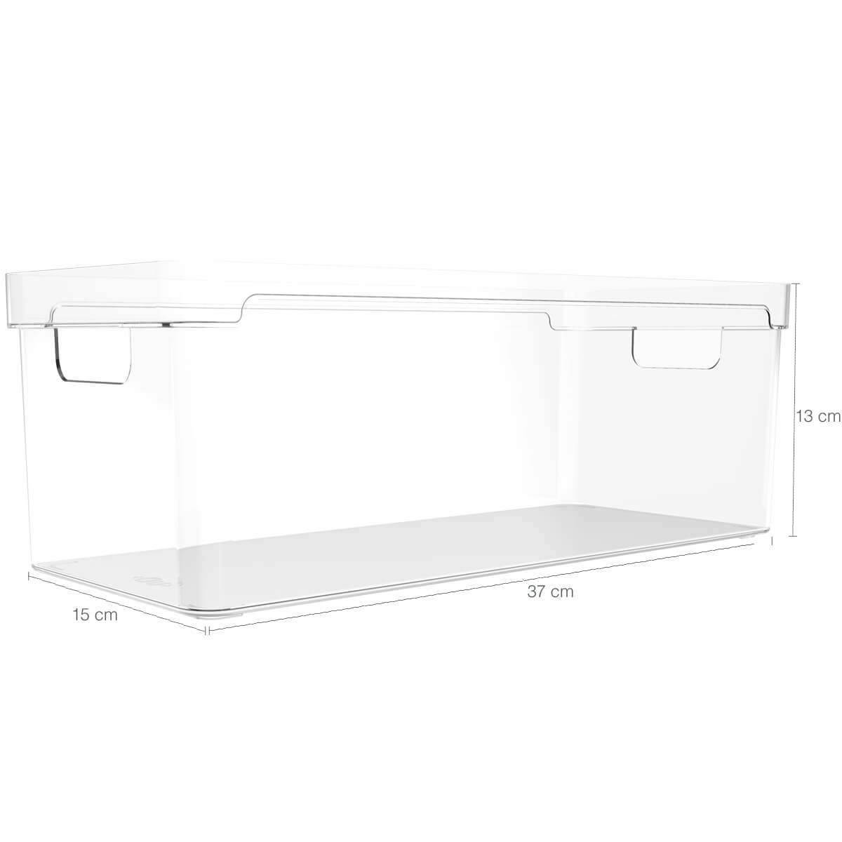 2 Organizadores Empilháveis Caixas Organizadoras Closet Geladeira Clear Natural