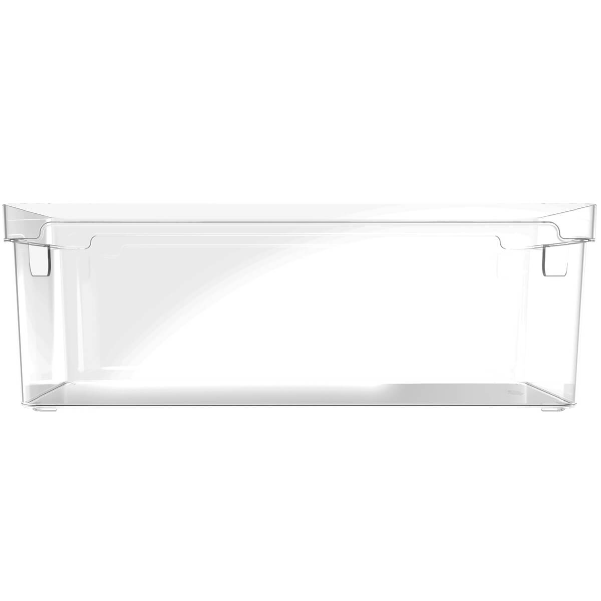 2 Organizadores Empilháveis Caixas Organizadoras Closet Geladeira Clear Natural