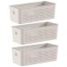 3 Caixas Organizadoras 27x12x9cm Bege Flow 3L Retangular Ces