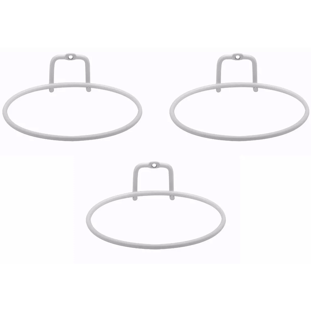 3 Suportes Aço Epóxi Para Vaso Médio De Flor Jardim Parede