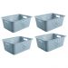 4 Caixas Organizadoras Grande Organize Cesto Plástico 14,5 Litros Azul Glacial