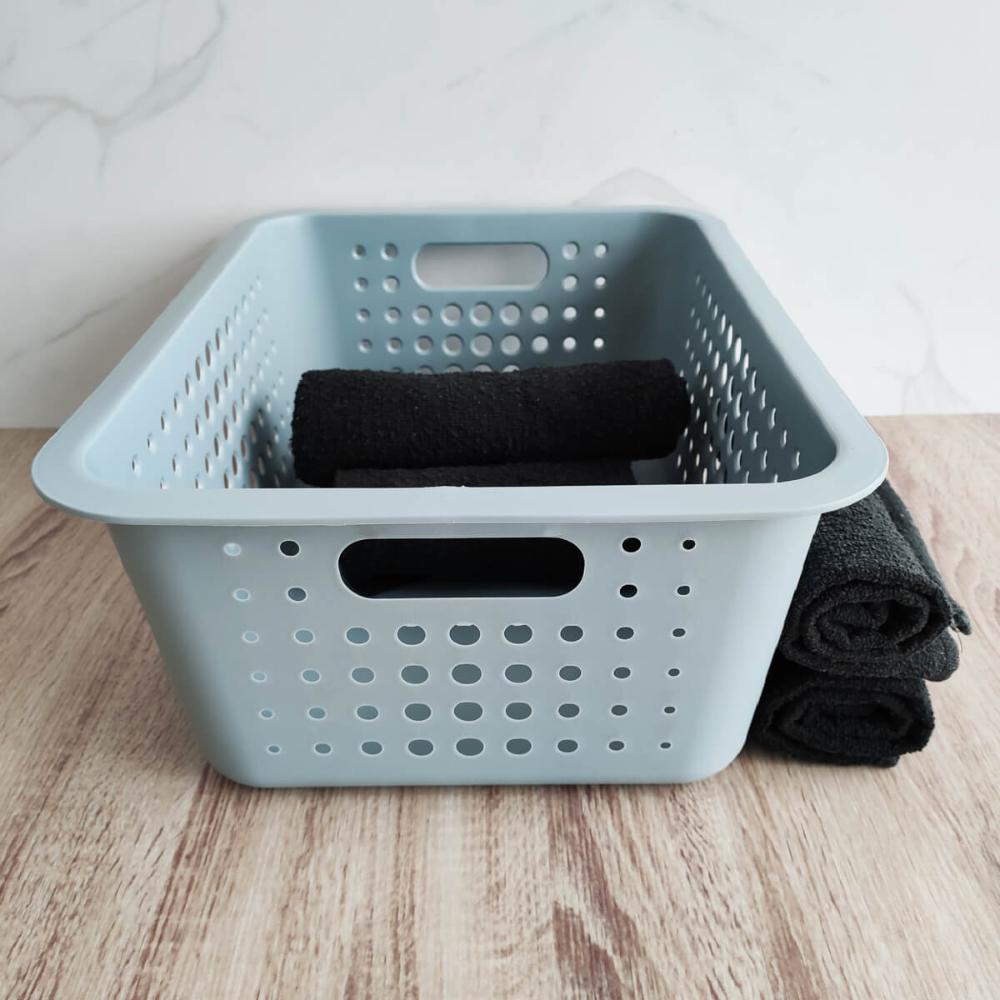 4 Caixas Organizadoras Grande Organize Cesto Plástico 14,5 Litros Azul Glacial