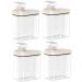 4 Dispensers para Produtos de Limpeza Amaciante e Sabão Líquido 1,5L Flow Bege Ou
