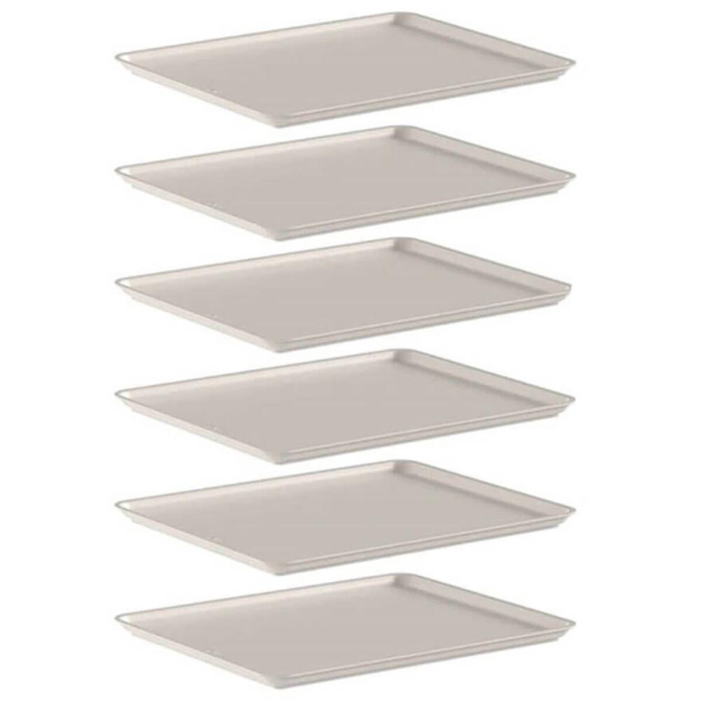 6 Bandejas Plásticas para Servir 27x22cm Restaurante Refeitó
