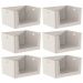 6 Caixas Organizadoras Flow 16L Cestos Bege Abertura Frontal