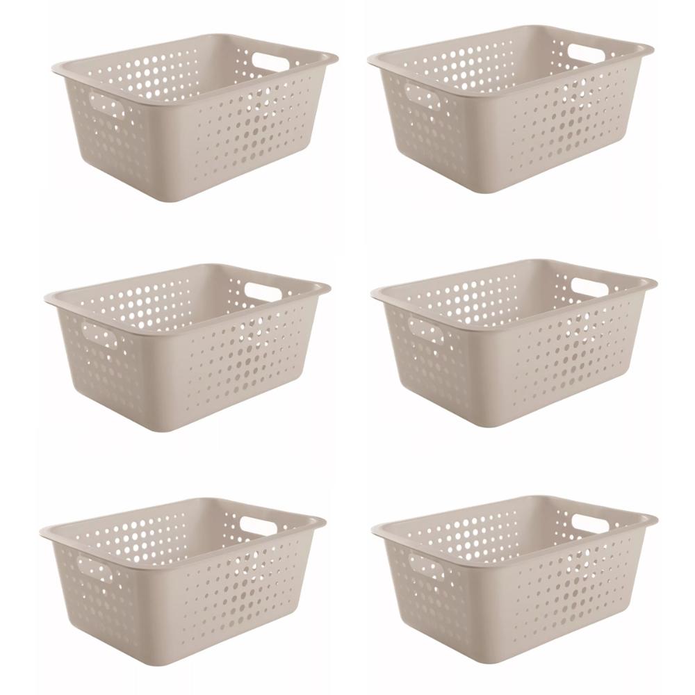 6 Caixas Organizadoras Grande Organize Cesto Plástico 14,5 L