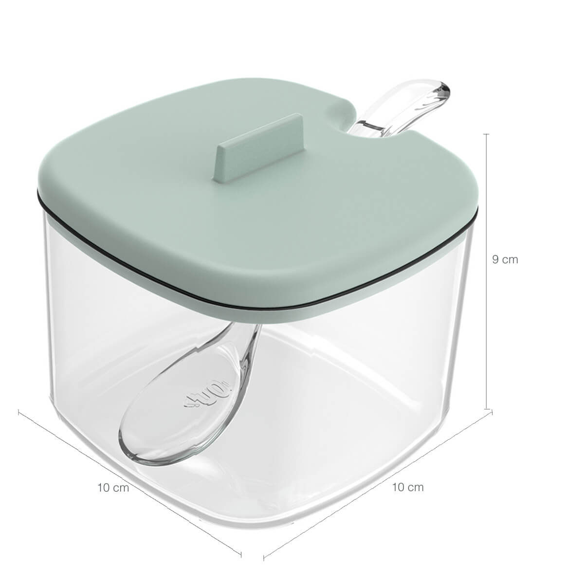Açucareiro Com Tampa E Colher Para Servir Porta Açúcar Cozinha Verde Menta