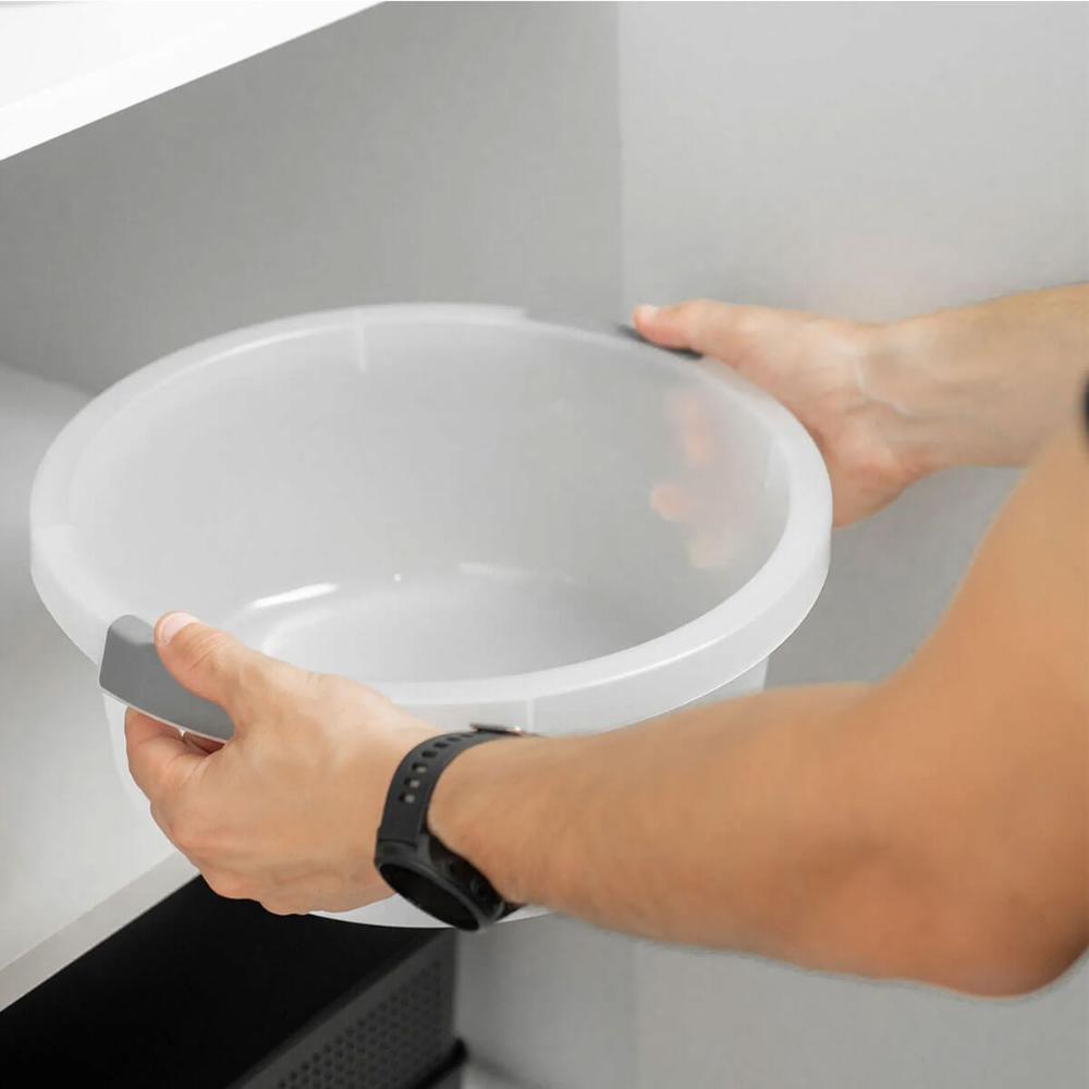 Bacia Flow 5L Bege Ou com Pega Ergonômica e Gradação de Litros Lavanderia Limpeza