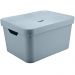 Caixa Organizadora 32L Organizador De Brinquedos Tampa Cube Azul Glacial