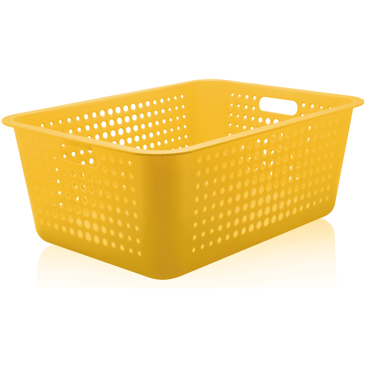 Caixa Organizadora Maxi Grande Organize Cesto Plástico 40l Amarelo