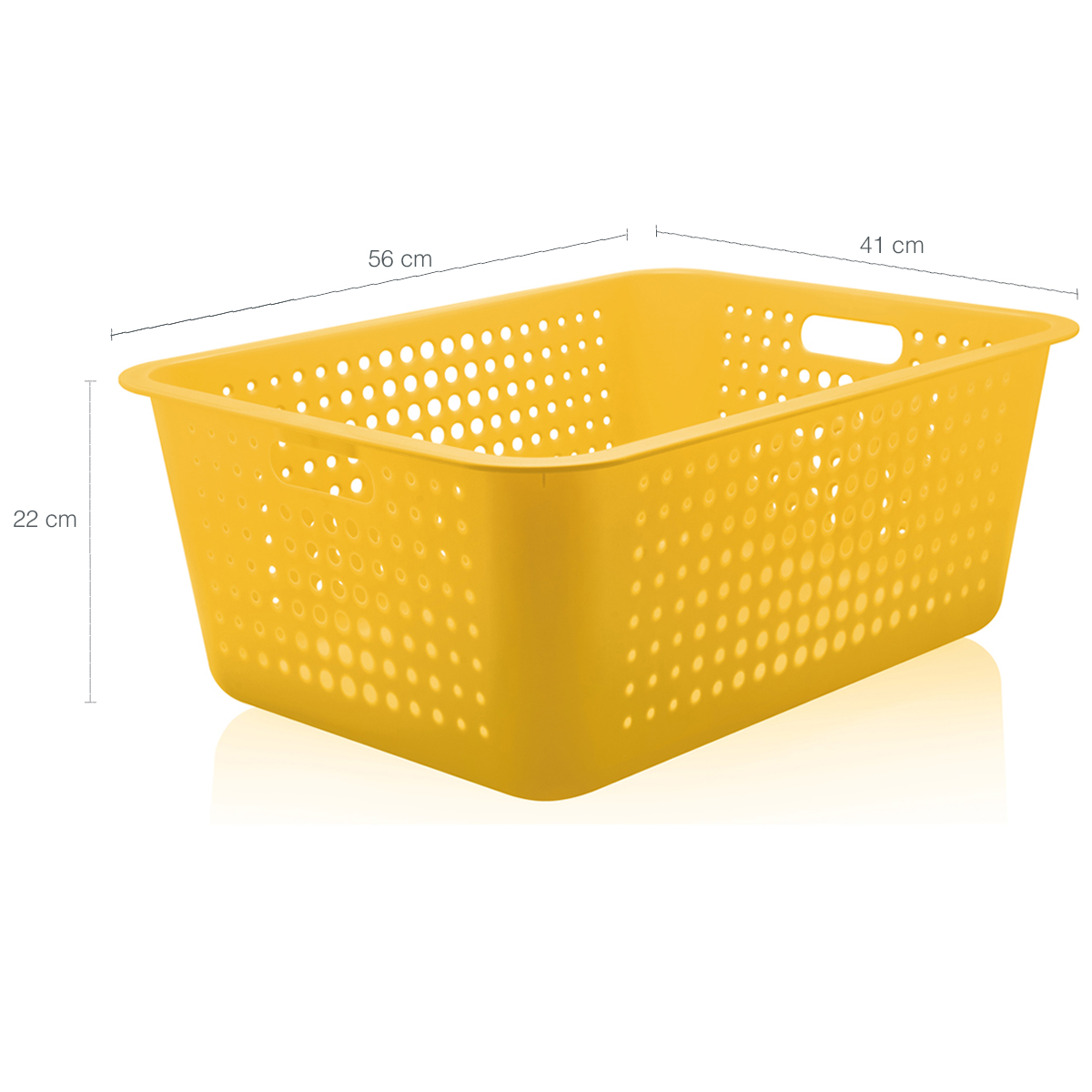 Caixa Organizadora Maxi Grande Organize Cesto Plástico 40l Amarelo