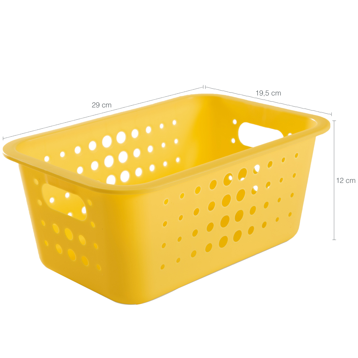 Caixa Organizadora Plástico 5l Casa Organize Cesto Closet Amarelo