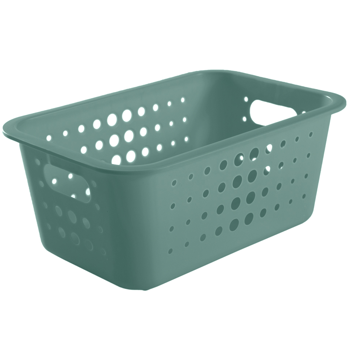 Caixa Organizadora Plástico 5l Casa Organize Cesto Closet Verde Eucalipto