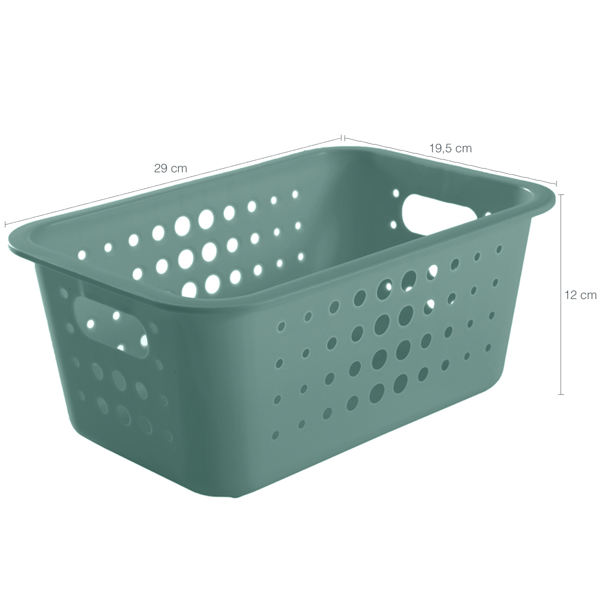 Caixa Organizadora Plástico 5l Casa Organize Cesto Closet Verde Eucalipto