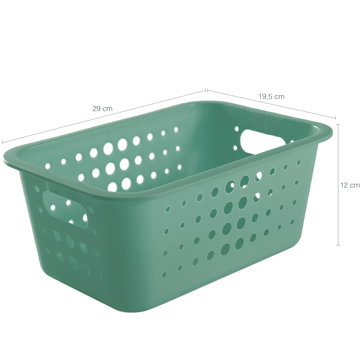 Caixa Organizadora Plástico 5l Casa Organize Cesto Closet Verde Menta