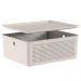 Caixa Organizadora com Tampa 12L Ou Bege 34x27x13cm Cesto Flow Closet Lavanderia