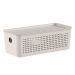 Caixa Organizadora com Tampa 27x12x10cm Bege Cesto Flow 3L O