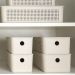 Caixa Organizadora com Tampa 27x12x10cm Bege Cesto Flow 3L O