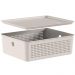 Caixa Organizadora com Tampa Ou Bege 27x22x9cm Cesto Organiz