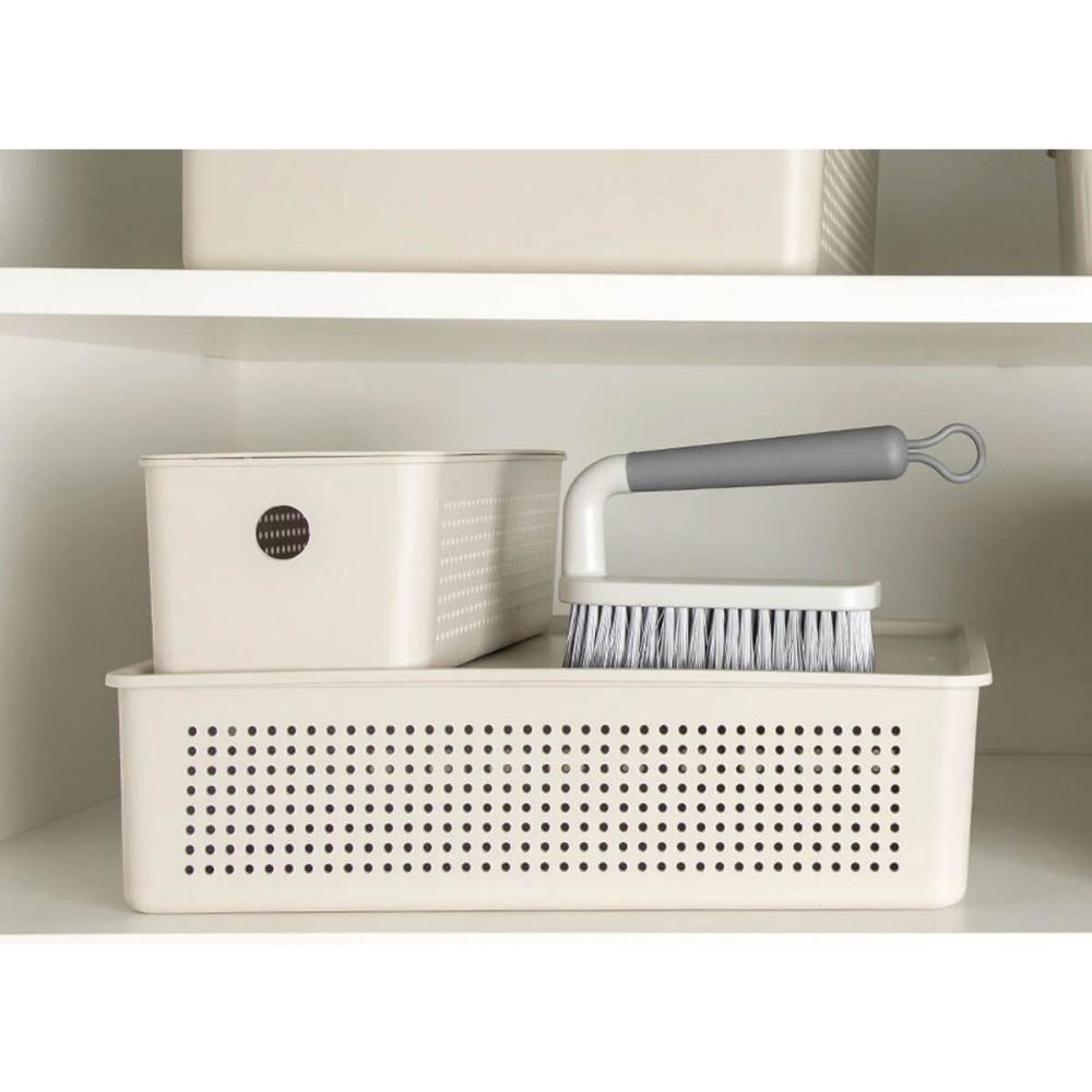 Caixa Organizadora com Tampa Ou Bege 27x22x9cm Cesto Organiz
