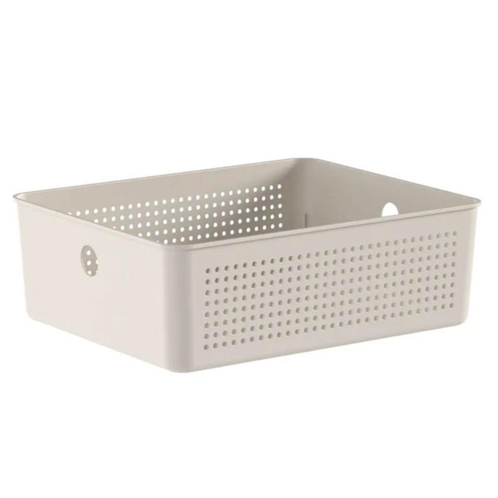 Cesto Organizador Flow 27x22x9cm Bege Ou Closet 5,4L Banheir