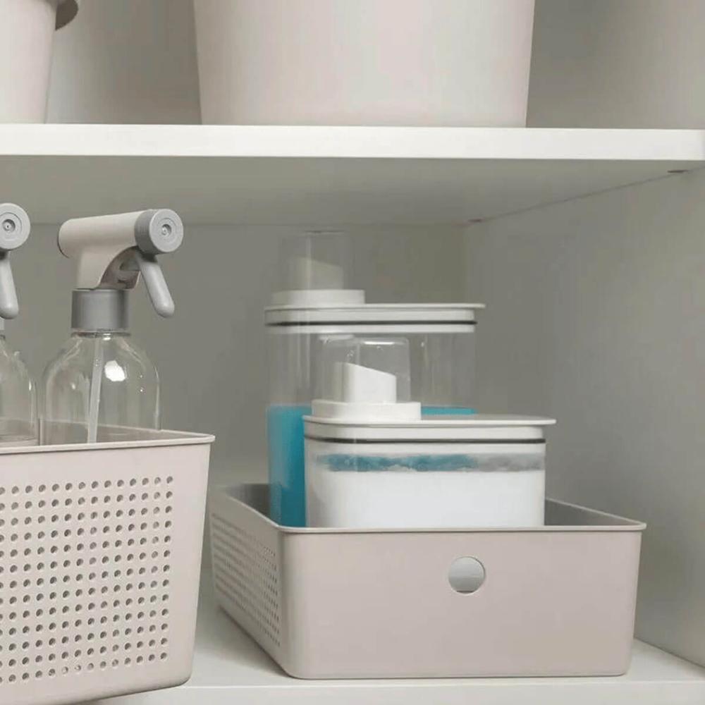 Cesto Organizador Flow 27x22x9cm Bege Ou Closet 5,4L Banheir
