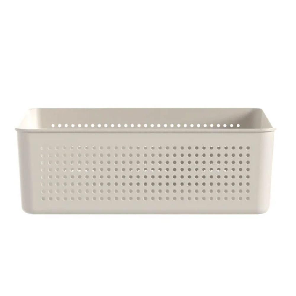 Cesto Organizador Flow 27x22x9cm Bege Ou Closet 5,4L Banheir