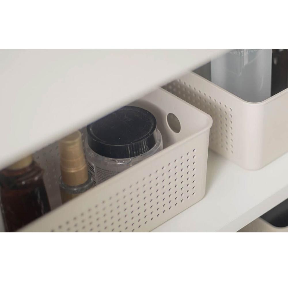 Cesto Organizador Multiuso Bege Flow 34x27x13cm Ou 12L Lavanderia Closet Banheiro
