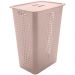 Cesto de Roupa Suja 47L Rosa Duna com Tampa para Banheiro Lavanderia Ou