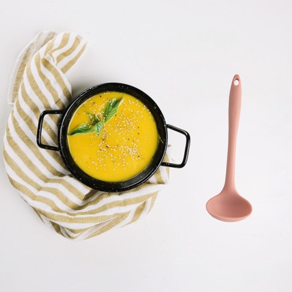 Concha De Silicone Utensílio Cozinha Talher Sopa Feijão OU Rosa