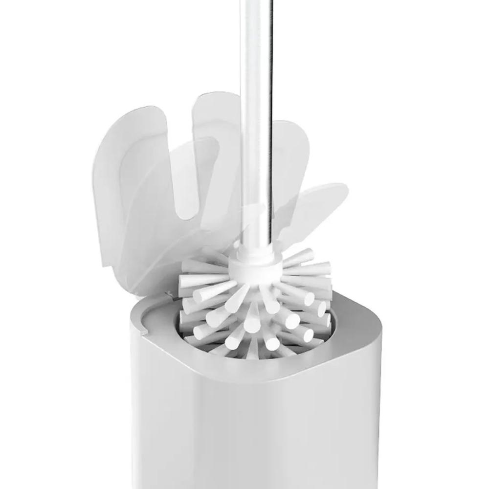 Conjunto 2 Escovas Sanitárias com Suportes para Banheiro Lavabo Polipropileno Dual OU Branco