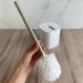 Conjunto 2 Escovas Sanitárias com Suportes para Banheiro Lavabo Polipropileno Dual OU Branco