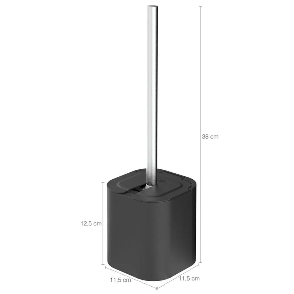 Conjunto 2 Escovas Sanitárias com Suportes para Banheiro Lavabo Polipropileno Dual OU Preto
