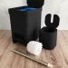 Conjunto 2 Escovas Sanitárias com Suportes para Banheiro Lavabo Polipropileno Dual OU Preto