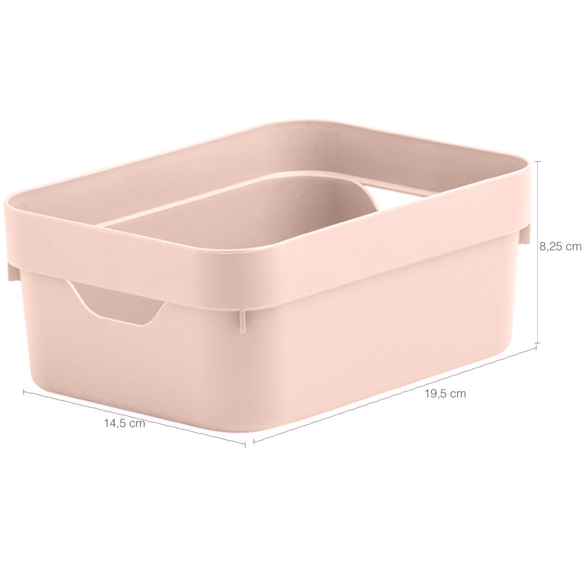 Conjunto 3 Caixas Organizadoras Multiuso Cesto Brinquedos Com Alça Rosa Nude