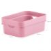 Conjunto 3 Caixas Organizadoras Multiuso Cesto Brinquedos Com Alça Rosa Quartzo