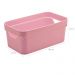 Conjunto 3 Caixas Organizadoras Multiuso Cesto Brinquedos Com Alça Rosa Quartzo