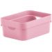 Conjunto 3 Caixas Organizadoras Multiuso Cesto Brinquedos Com Alça Rosa Quartzo