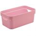 Conjunto 3 Caixas Organizadoras Multiuso Cesto Brinquedos Com Alça Rosa Quartzo
