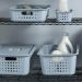 Conjunto 3 Caixas Organizadoras Plásticas 5L Casa Cestos Organizadores Closet Armário OU Preto