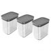 Conjunto 3 Potes Herméticos 1,5L Retangulares Porta Mantimen